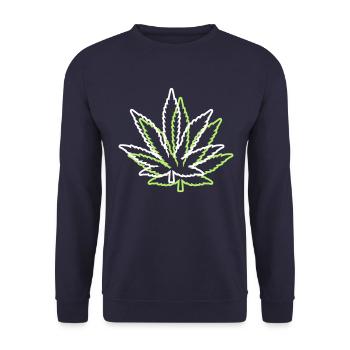 kush weed cannabis blatt symbol hanf - Unisex Pullover - Navy - Vorne - Alina (178cm) & Michal (187cm)