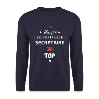 le véritable Secrétaire au top - Sweat-shirt Unisexe - marine - Devant - Alina (178cm) & Michal (187cm)