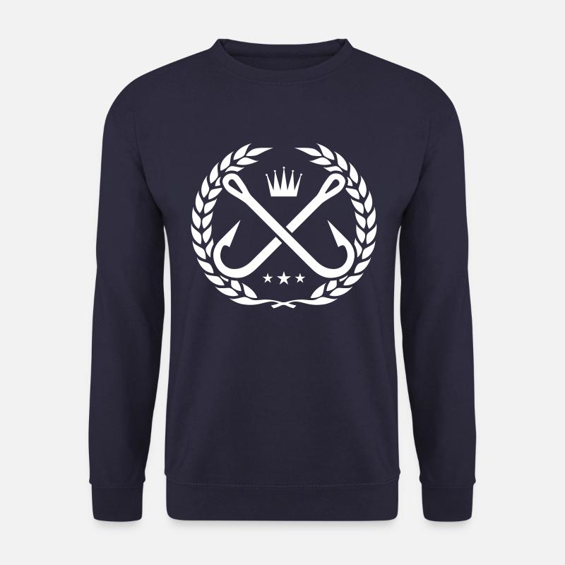 fish hook logo wreath - Unisex Sweatshirt - navy