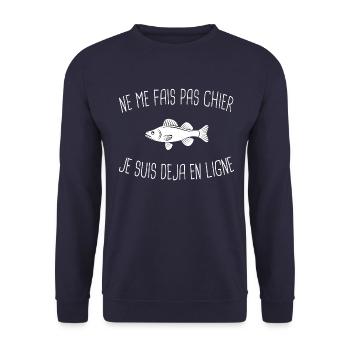 Fais pas chier je suis en ligne - Sweat-shirt Unisexe - marine - Devant - Alina (178cm) & Michal (187cm)