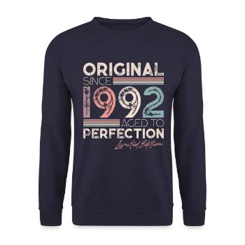 Original 1992 Vintage Vintage Anniversaire Rétro - Sweat-shirt Unisexe - marine - Devant - Alina (178cm) & Michal (187cm)