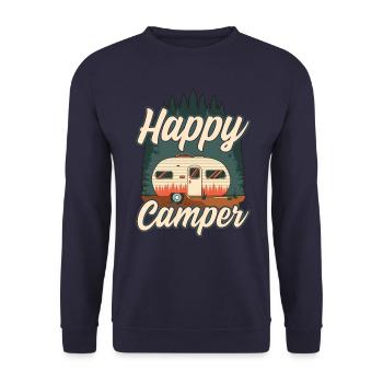 Conception de campeur heureux - Sweat-shirt Unisexe - marine - Devant - Alina (178cm) & Michal (187cm)