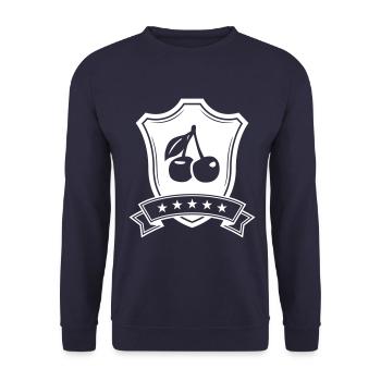 Kirschen schild - Unisex Pullover - Navy - Vorne - Alina (178cm) & Michal (187cm)