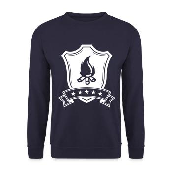 Armoiries du feu de camp - Sweat-shirt Unisexe - marine - Devant - Alina (178cm) & Michal (187cm)