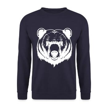 Tête de grizzli d’ours - Sweat-shirt Unisexe - marine - Devant - Alina (178cm) & Michal (187cm)