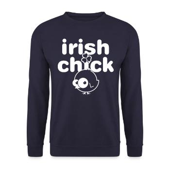 Irlandais poussin irlandais fille femme poussins cadeau - Sweat-shirt Unisexe - marine - Devant - Alina (178cm) & Michal (187cm)