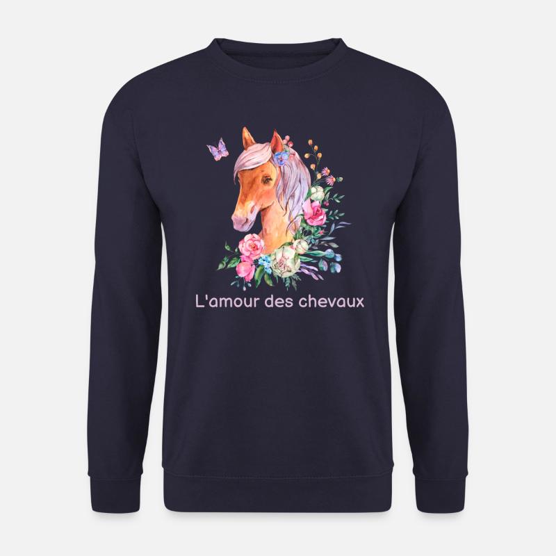 Ich liebe Pferde oder ich kann kein Pferd haben - Unisex Pullover - Navy