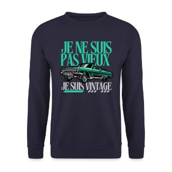 I'm not old I'm vintage - Unisex Sweatshirt - navy - Front - Alina (178cm) & Michal (187cm)