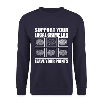 Médecin légiste Laissez vos empreintes digitales - Sweat-shirt Unisexe - marine - Devant - Alina (178cm) & Michal (187cm)