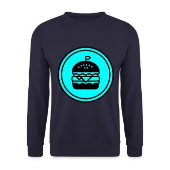 Burger Icon Circle - Unisex Sweatshirt - navy - Front - Alina (178cm) & Michal (187cm)