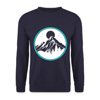 Mountains Nature Mountains Silhouette - Unisex Sweatshirt - navy - Front - Alina (178cm) & Michal (187cm)