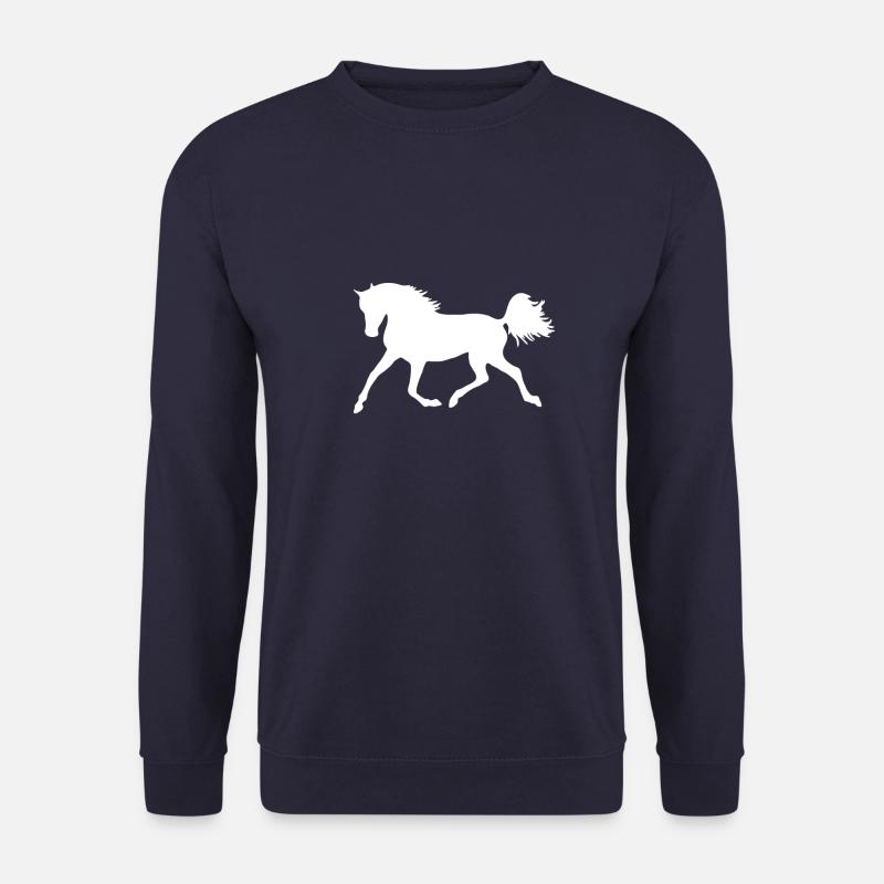 Pferd Silhouette weiß - Unisex Pullover - Navy