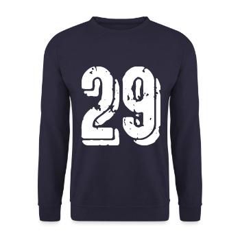 29 Zahl Trikot - Unisex Pullover - Navy - Vorne - Alina (178cm) & Michal (187cm)