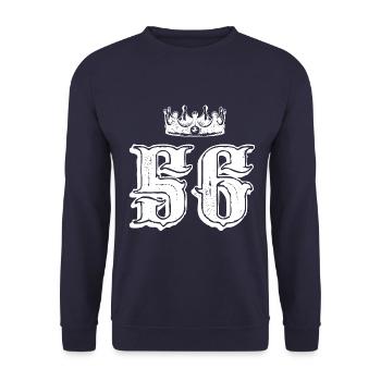 56 Number crown - Unisex Sweatshirt - navy - Front - Alina (178cm) & Michal (187cm)