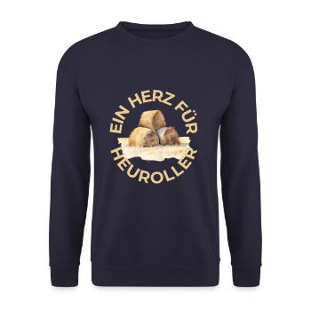 Ein Herz für Heuroller L - Unisex Pullover - Navy - Vorne - Alina (178cm) & Michal (187cm)