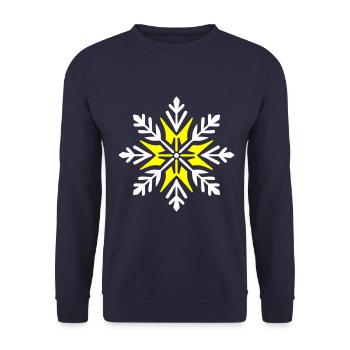 Schneeflocke Symbol Winter - Unisex Pullover - Navy - Vorne - Alina (178cm) & Michal (187cm)