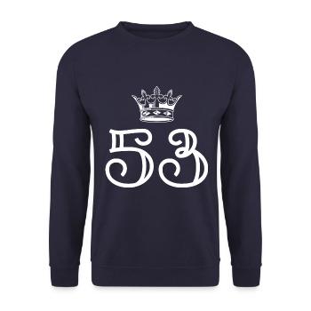 53 Number crown - Unisex Sweatshirt - navy - Front - Alina (178cm) & Michal (187cm)