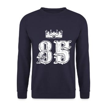 85 Number crown - Unisex Sweatshirt - navy - Front - Alina (178cm) & Michal (187cm)