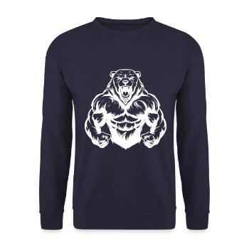 Muscles de l’ours grizzli musculation - Sweat-shirt Unisexe - marine - Devant - Alina (178cm) & Michal (187cm)