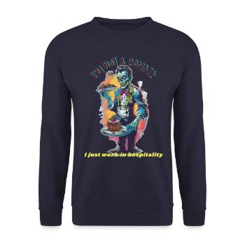 serveur zombie - Sweat-shirt Unisexe - marine - Devant - Alina (178cm) & Michal (187cm)