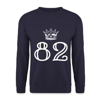 82 Number crown - Unisex Sweatshirt - navy - Front - Alina (178cm) & Michal (187cm)