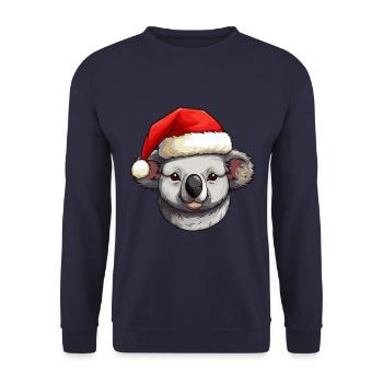 Tête d’animal de Noël Koala - Sweat-shirt Unisexe - marine - Devant - Alina (178cm) & Michal (187cm)