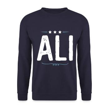 Ali - Unisex Pullover - Navy - Vorne - Alina (178cm) & Michal (187cm)