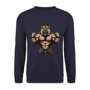 Bär Grizzly Gym Beast Martial Arts MMA - Unisex Pullover - Navy - Vorne - Alina (178cm) & Michal (187cm)
