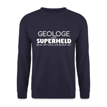 Géologue Géologie super-héros - Sweat-shirt Unisexe - marine - Devant - Alina (178cm) & Michal (187cm)