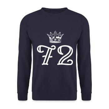 72 Zahl Krone - Unisex Pullover - Navy - Vorne - Alina (178cm) & Michal (187cm)