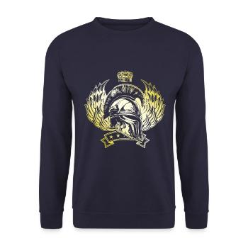 Casque Spartan Fitness Gold Fighter Training - Sweat-shirt Unisexe - marine - Devant - Alina (178cm) & Michal (187cm)