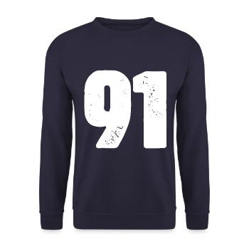91 Number jersey - Unisex Sweatshirt - navy - Front - Alina (178cm) & Michal (187cm)