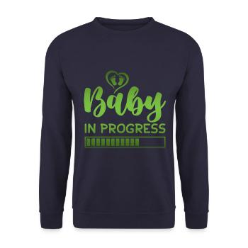 baby progress loading - Unisex Sweatshirt - navy - Front - Alina (178cm) & Michal (187cm)