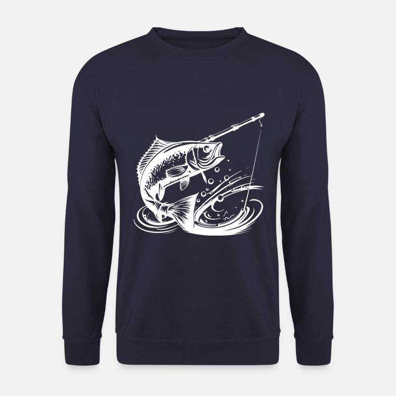 Fischen Fisch Angeln Symbol - Unisex Pullover - Navy