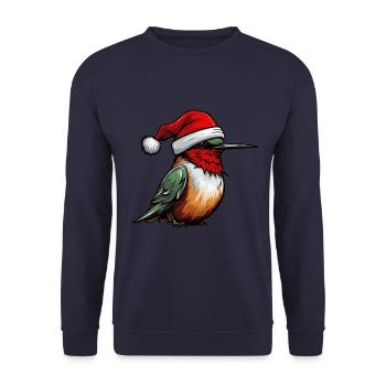 Kolibri Vogel Weihnachten Tier - Unisex Pullover - Navy - Vorne - Alina (178cm) & Michal (187cm)