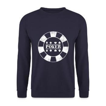 Jeton de carte de poker poker - Sweat-shirt Unisexe - marine - Devant - Alina (178cm) & Michal (187cm)