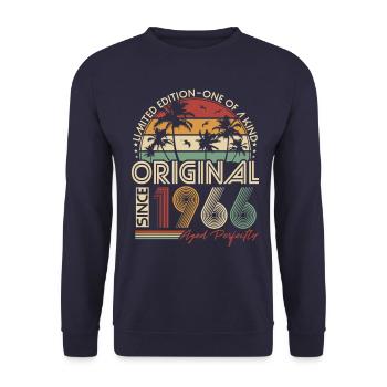Vintage 1966 Vintage Anniversaire Rétro Cadeau - Sweat-shirt Unisexe - marine - Devant - Alina (178cm) & Michal (187cm)