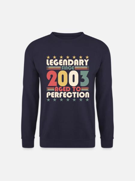 Vintage 2003 19. Geburtstag Legendär Geschenk Fun - Unisex Pullover - Navy