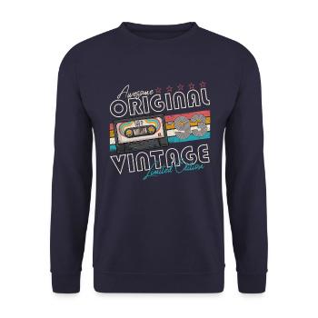 1993 Vintage Vintage Retro Birthday Gift - Unisex Sweatshirt - navy - Front - Alina (178cm) & Michal (187cm)