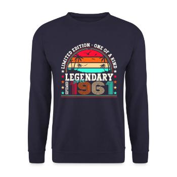 Legendary September 1961 61st birthday gift - Unisex Sweatshirt - navy - Front - Alina (178cm) & Michal (187cm)