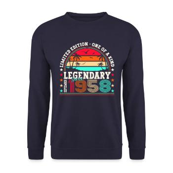 Légendaire cadeau du 64e anniversaire de septembre 1958 - Sweat-shirt Unisexe - marine - Devant - Alina (178cm) & Michal (187cm)