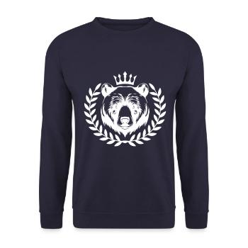 Bär Grizzly Tier - Unisex Pullover - Navy - Vorne - Alina (178cm) & Michal (187cm)