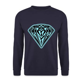 Diamant Symbol Icon - Unisex Pullover - Navy - Vorne - Alina (178cm) & Michal (187cm)