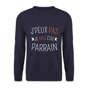 J peux pas je vais être parrain - Sweat-shirt Unisexe - marine - Devant - Alina (178cm) & Michal (187cm)