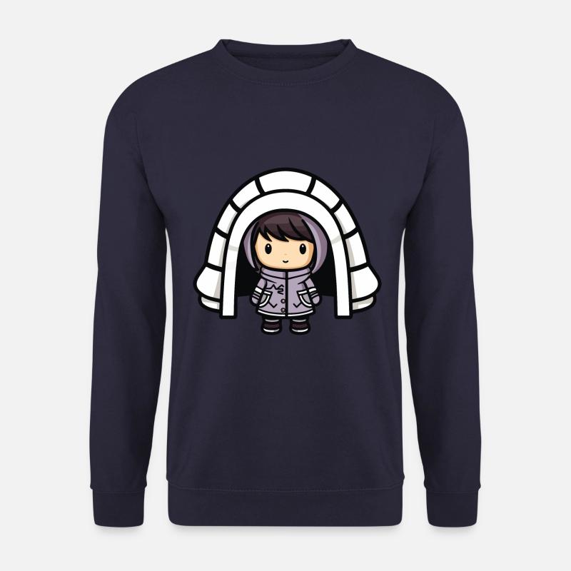 Winter Eskimo Igloo Comic - Unisex Sweatshirt - navy