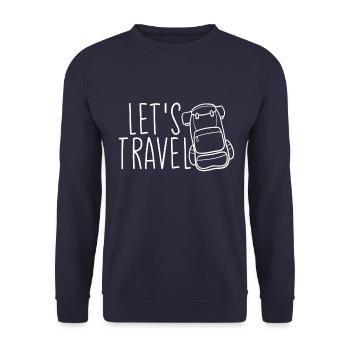 Let's Travel Backpack - Unisex Pullover - Navy - Vorne - Alina (178cm) & Michal (187cm)