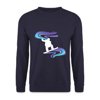 Snowboard Snowboarder Wirbel Weiß - Unisex Pullover - Navy - Vorne - Alina (178cm) & Michal (187cm)