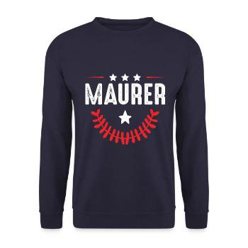 Maurer Beruf - Unisex Pullover - Navy - Vorne - Alina (178cm) & Michal (187cm)