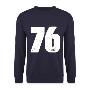 76 Number jersey - Unisex Sweatshirt - navy - Front - Alina (178cm) & Michal (187cm)