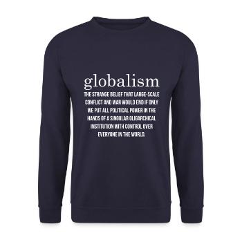 Anarchist Anarchismus Anarchie Globalismus - Unisex Pullover - Navy - Vorne - Alina (178cm) & Michal (187cm)